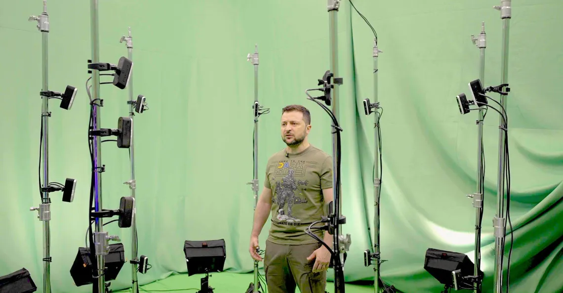 Presiden Ukraina Menyampaikan Pidato di AR